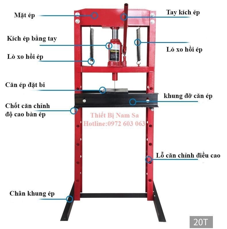Khung Máy Ép Bi Thủy Lực Bằng Tay 20 Tấn Khung May Ep Bi Thuy Luc Bang Tay 20 Tan 4