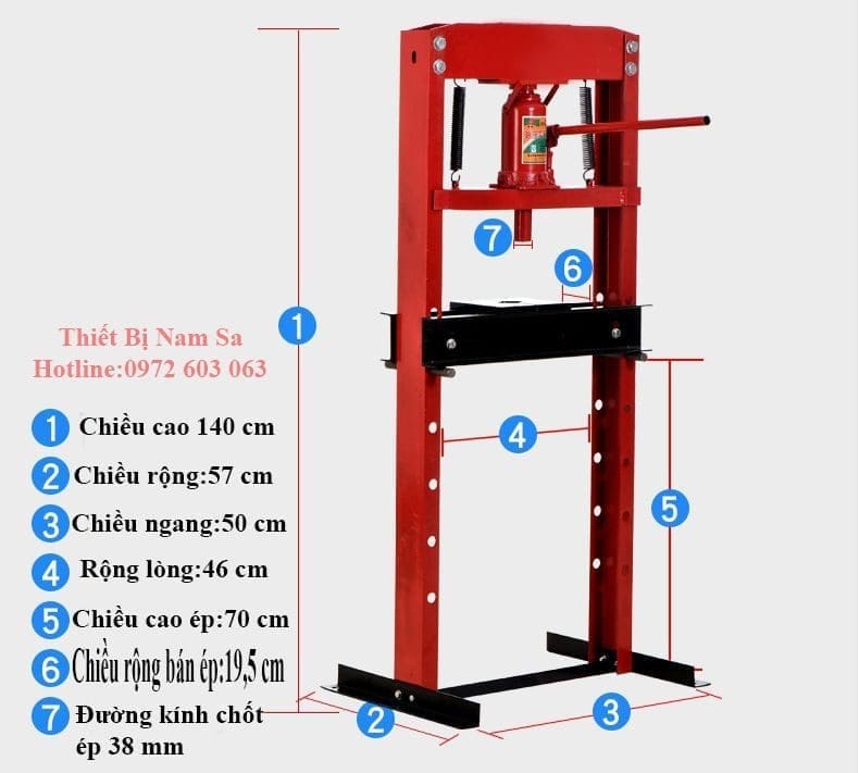 Khung Máy Ép Bi Thủy Lực Bằng Tay 20 Tấn Khung May Ep Bi Thuy Luc Bang Tay 20 Tan 8