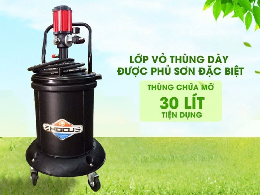 Máy Bơm Mỡ Khí Nén 30 Lít Gz-200 May Bom Mo Kocu Gz 200 Dung Tich Lon