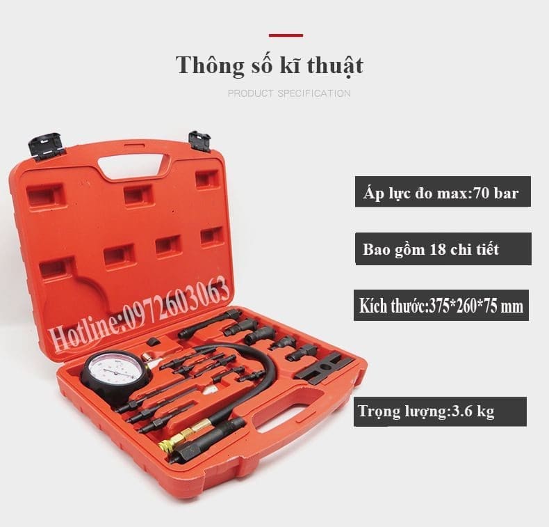 Đồng Hồ Kiểm Tra Áp Suất Xilanh Động Cơ Diezel