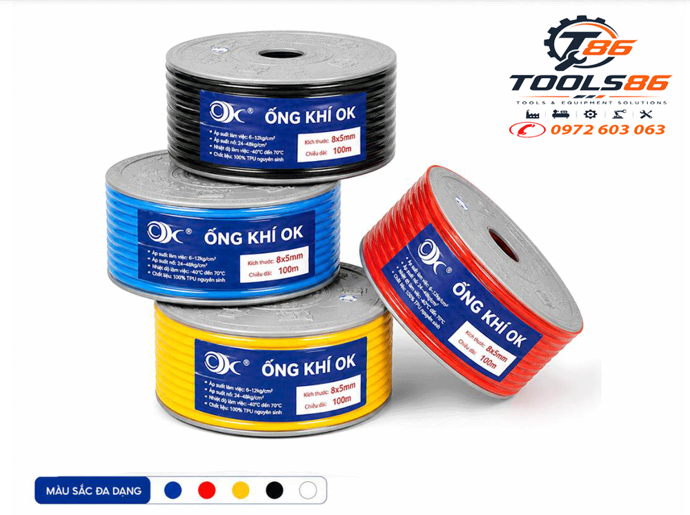 Ống Hơi Nhựa Pu Hiệu Ok 5X8 Mm Ống Hơi Nhựa Pu Hiệu Ok 5X8 Mm - Ảnh 4